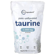 Taurine supplement pouch, pure unflavoured, 2,000 mg per serving, 1 kg