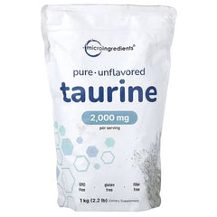 Micro Ingredients, Pure Taurine, Unflavoured, 2.2 lb (1 kg)