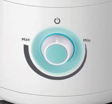 Black+Decker humidifier control dial with power icon, Max and Min settings