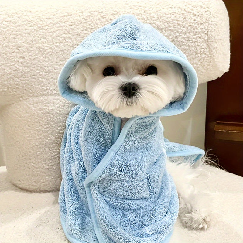 Microfiber Dog Bathrobe with Fastener for Pets