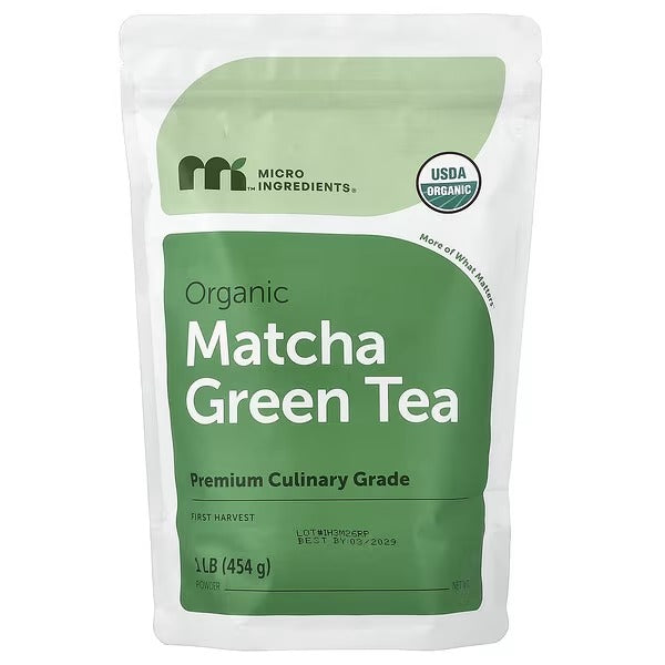 Micro Ingredients, Organic matcha Green Tea Powder, 454 g (1 lb)