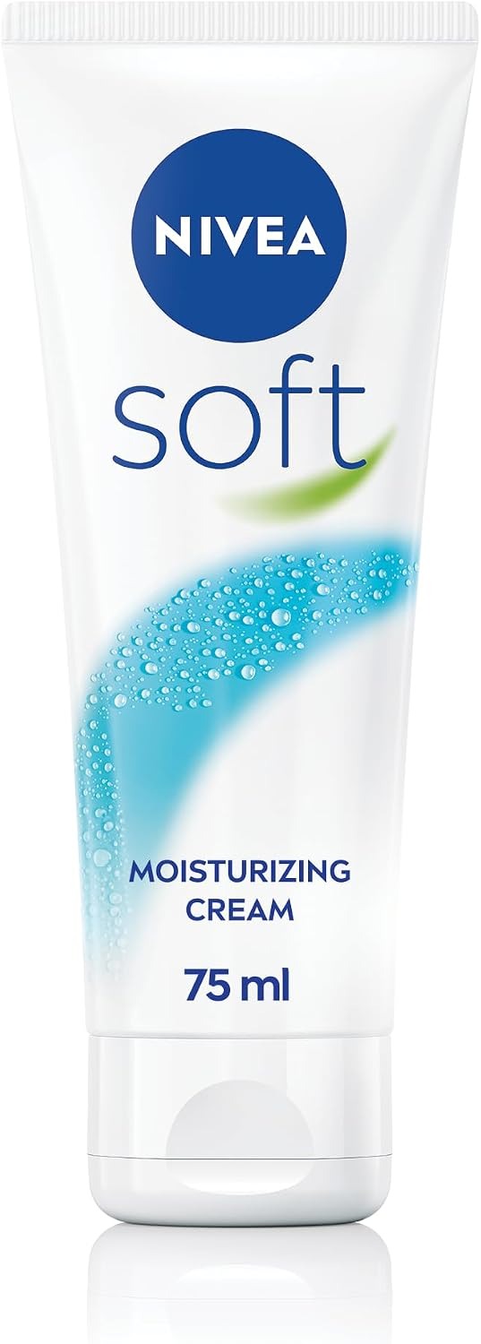 NIVEA Soft Moisturising Cream, A Moisturising Cream for Face, Body and Hands with Vitamin E and Jojoba Oil, Hand Cream Moisturises Deeply, All-Purpose Day Cream Tube, 75ml