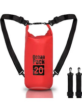 20L Red Double-Strap Waterproof Outdoor Sport PVC Shoulder Bag