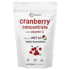 Micro Ingredients, Cranberry Concentrate With Vitamin C, 300 Capsules