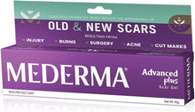 Mederma Advanced Plus scar gel purple product box, 10 g