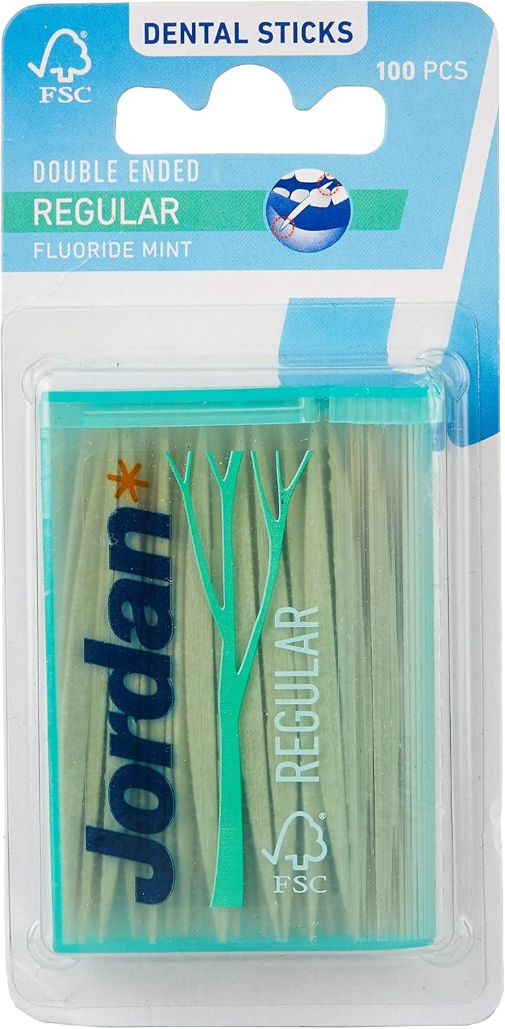 Jordan* Dental Sticks Double Ended Regular ' 100 Units