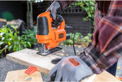 Black & Decker 400W Compact Electric Jigsaw with Blade, Orange/Black - BES602-GB