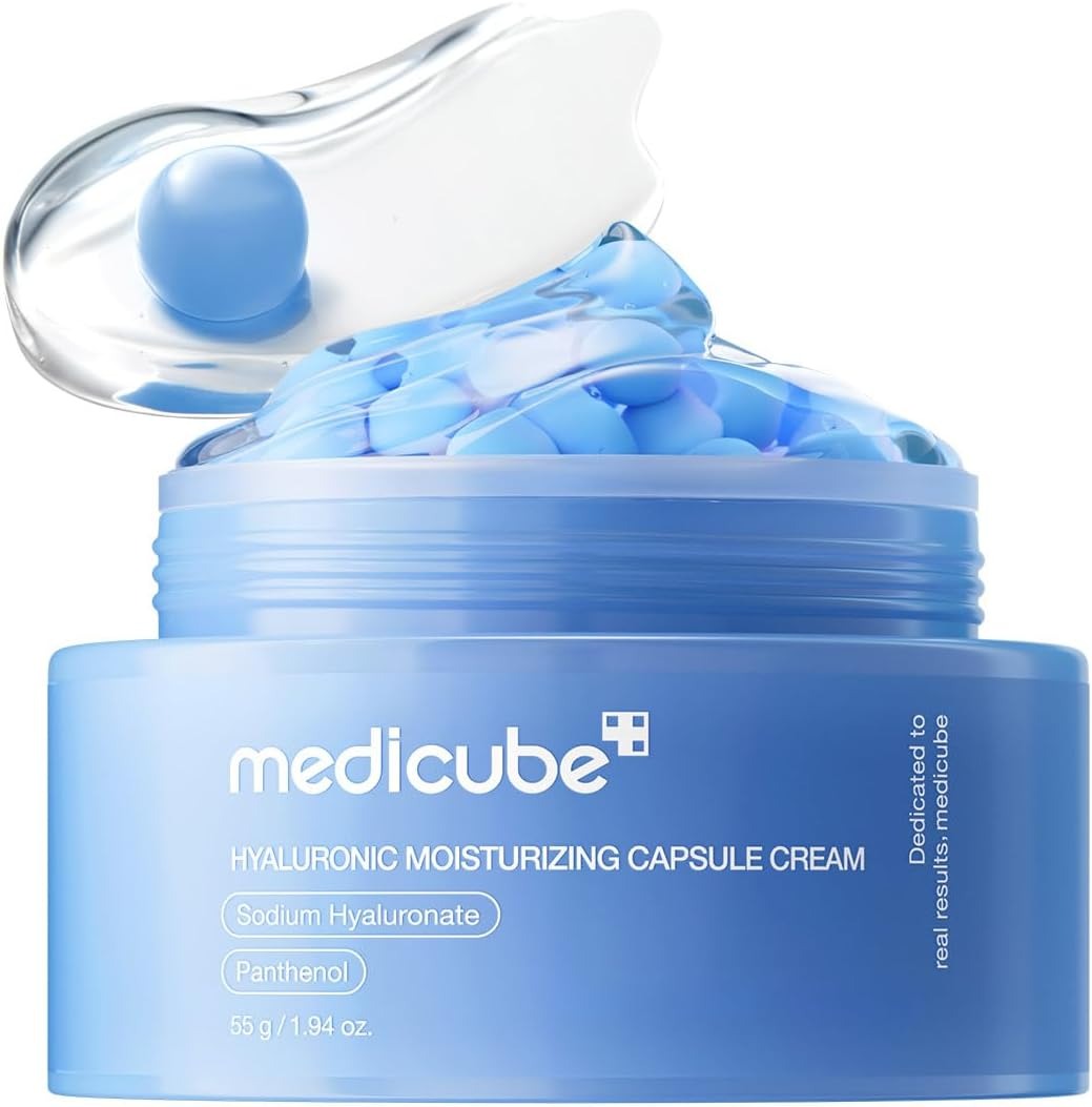 medicube Capsule Cream with Hyaluronic Acid | 120H Lasting Hydration, Barrier Care, Calming Daily Facial Moisturizer | Panthenol & Ceramides | Korean Skincare, 1.94 oz