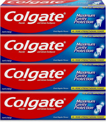 Colgate Maximum Cavity Protection Toothpaste, Fluoride Toothpaste with Calcium, Clinically Proven for Stronger and Whiter Teeth, 4x75ml, 4 Pack