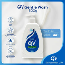 QV Gentle Wash gentle cleanser bottle, 500 g, pump dispenser