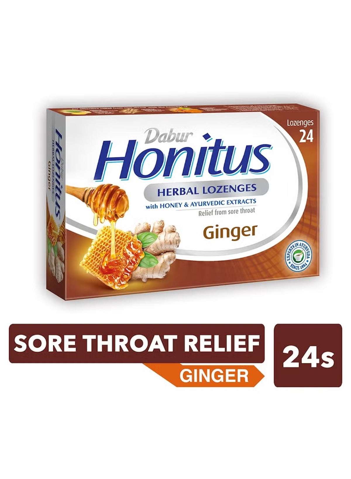 Dabur Honitus Herbal Cough Lozenges UAE with ginger and honey for sore throat relief