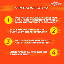 Dabur Rapidex directions of use steps for applying adhesive patch