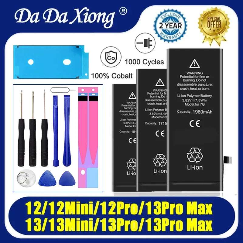 Mumzar iPhone 13 Pro Max replacement battery kit with Li ion batteries tools and adhesive strips