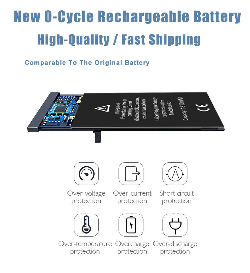 Mumzar iPhone 13 Pro Max replacement battery slim internal pack with protection circuit and safety icons