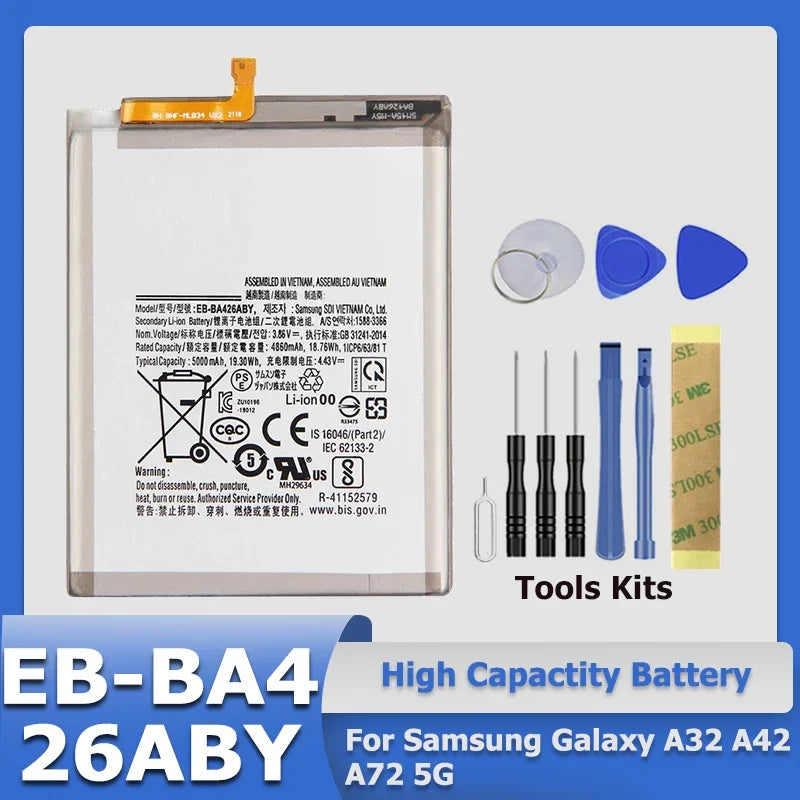 Mumzar Samsung Galaxy A series replacement battery kit EB BA4 26ABY with tools for A32 A42 A72 5G