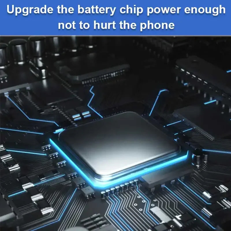Mumzar Samsung Galaxy A series replacement battery electronic chip closeup on circuit board showing upgraded power