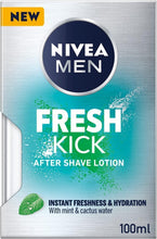 NIVEA MEN Fresh Kick after shave lotion 100ml box with mint extract