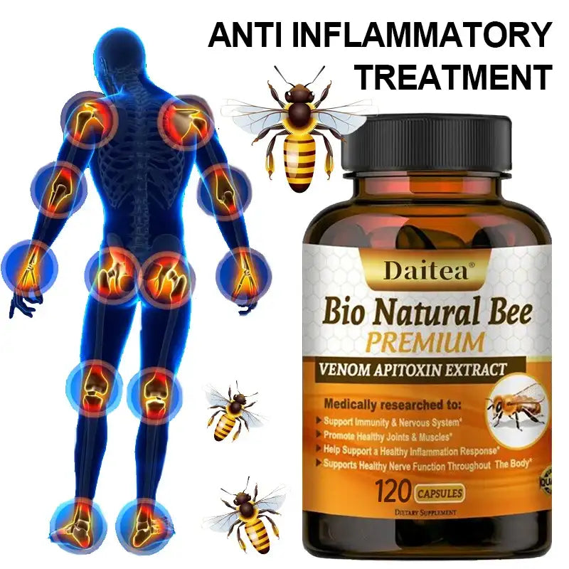Daitea Bio Natural Bee Capsules with bee venom extract for arthritis pain and anti-inflammatory benefits