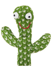 Huitich dancing cactus toy for toddlers made of knitted green fabric with big eyes and a smiling face