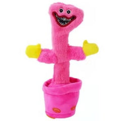Huitich pink dancing cactus toy pink with yellow hands in a matching pink pot plush stuffed animal