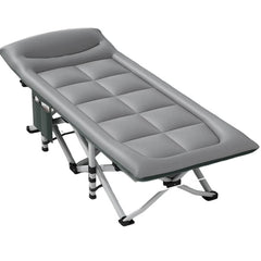Huitich dark gray foldable camp cot with padded surface and sturdy metal frame for camping comfort