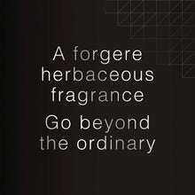 Fragrance promo card with 'herbaceous fragrance' and 'Go beyond the ordinary' text