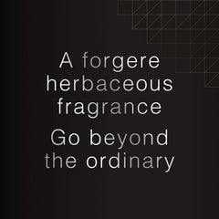 Typography art with text promoting David Beckham Beyond perfume for men as a herbaceous fragrance