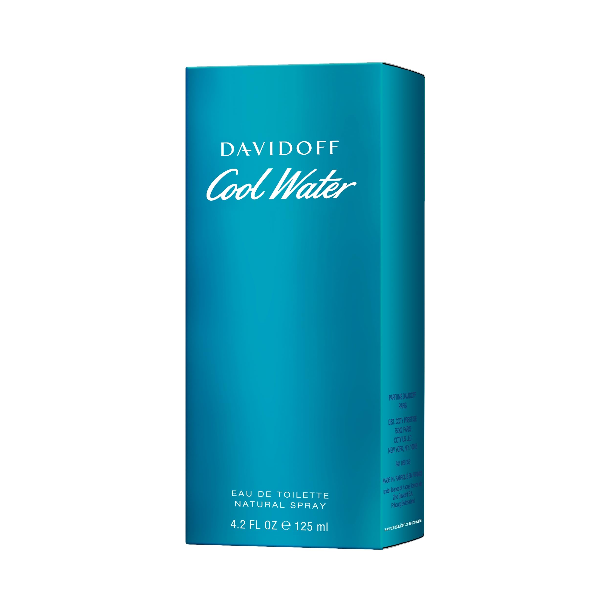 Davidoff Cool Water Eau de Toilette 125ml natural spray in blue rectangular box