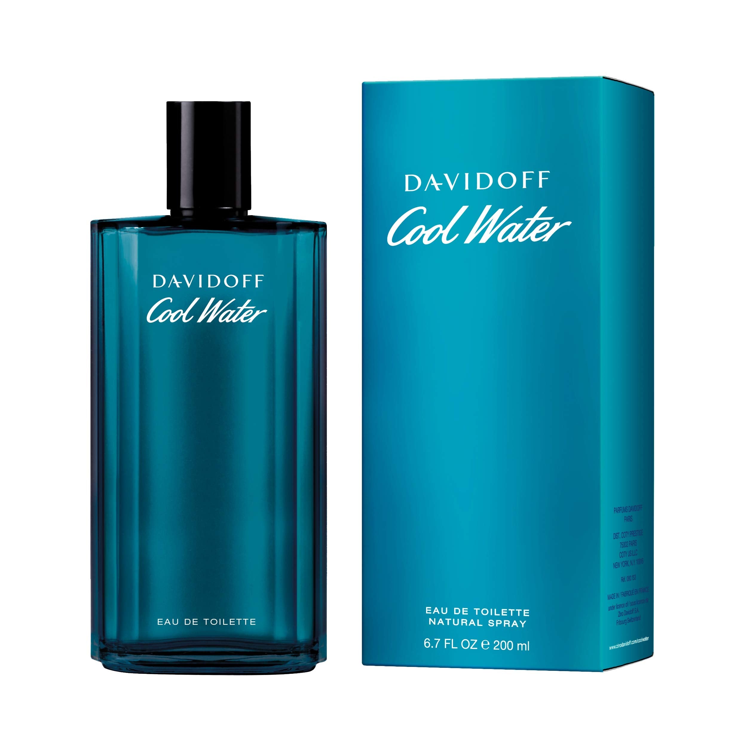 Davidoff Cool Water for men eau de toilette 200ml bottle and matching blue box packaging