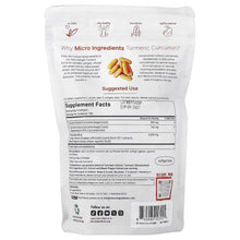 Turmeric curcumin softgel supplement pouch back with Supplement Facts and barcode