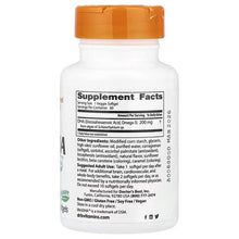 Vegan DHA from algae veggie softgels bottle with orange cap and Supplement Facts