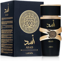 Eau de Parfum gift set: black bottle with gold label and matching blue box