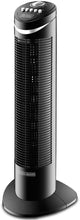 Black+Decker 50W tower fan in black with pedestal base and top controls