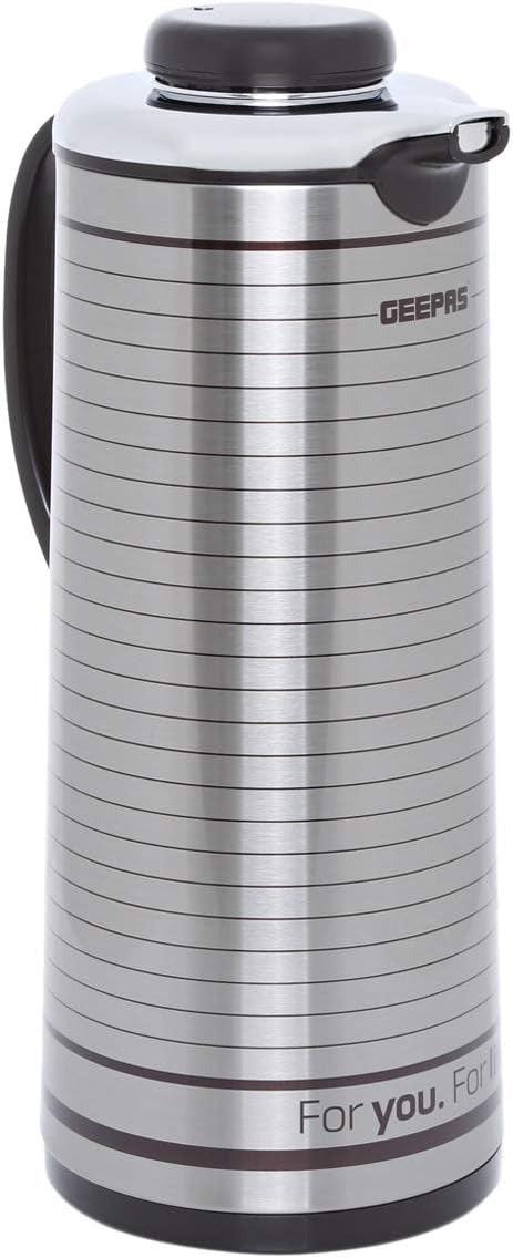Geepas GVF5260 Vacuum Flask - Coffee Heat Insulated Thermos 1.6L for Keeping Hot/Cold Long Hour Heat/Cold Retention, Multi-Walled Vacuum for Coffee, Hot Water, Tea, Beverage
