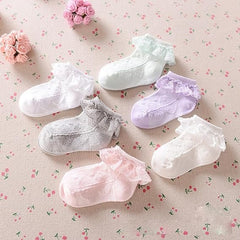Tazweeq Baby Girl Lace Socks Newborn Ruffle Socks, Newborn Baby Girls Socks, Lace Socks, Cute Infant Princess Dress Frilly Socks, Infant Toddler Ruffle Socks, Thin Breathable Lace Lace Socks