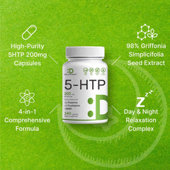 DEAL SUPPLEMENT bottle of 5-HTP 200 mg with Griffonia extract and day and night relaxation complex 5-HTP supplement UAE