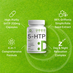 DEAL SUPPLEMENT bottle of 5-HTP 200 mg with Griffonia extract and day and night relaxation complex 5-HTP supplement UAE