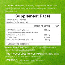 Supplement Facts label with ingredients and amounts per 2-capsule serving