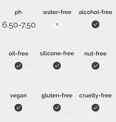 The Ordinary Hyaluronic Acid UAE pH 6.50 to 7.50 with icons for alcohol free oil free silicone free vegan cruelty free