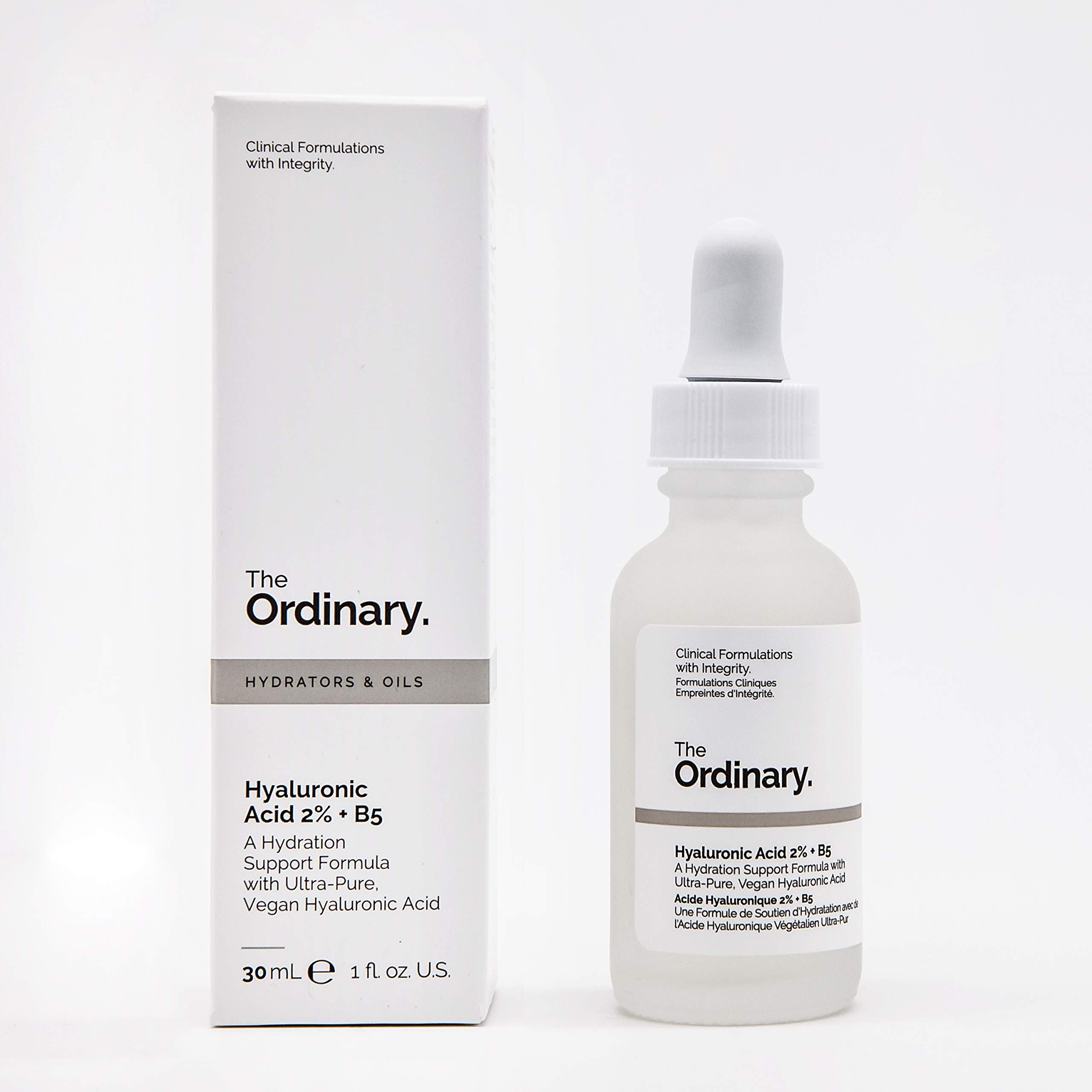 The Ordinary Hyaluronic Acid UAE serum bottle and box with dropper 30 ml hydrating skincare