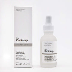 The Ordinary Hyaluronic Acid UAE serum bottle and box with dropper 30 ml hydrating skincare