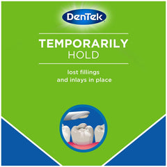 DenTek Temparin Max tooth repair green packaging showing temporary hold label and tooth with filling illustration
