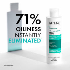 Vichy Dercos Oil Correct Sebo-Corrector Shampoo for Oily Hair with 71% oiliness eliminated