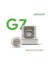 Dexcom G7 sensor with white base and applicator included