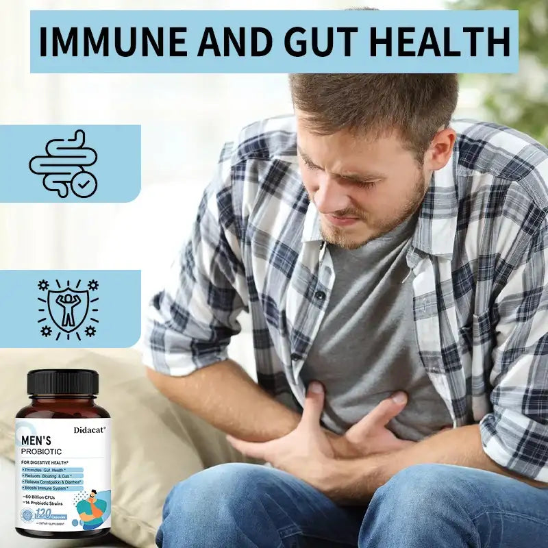 Mumzar men's probiotic supplement bottle for immune and gut health support