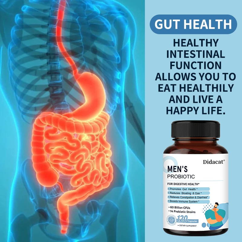 Mumzar men's probiotic supplement for gut health with 20 billion probiotic strains in a bottle