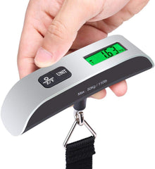 ULTECHNOVO digital luggage scale for travel with green backlit display and strap for weighing bags