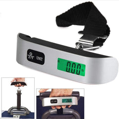 ULTECHNOVO digital luggage scale for travel with an easy-to-read green LCD and black strap