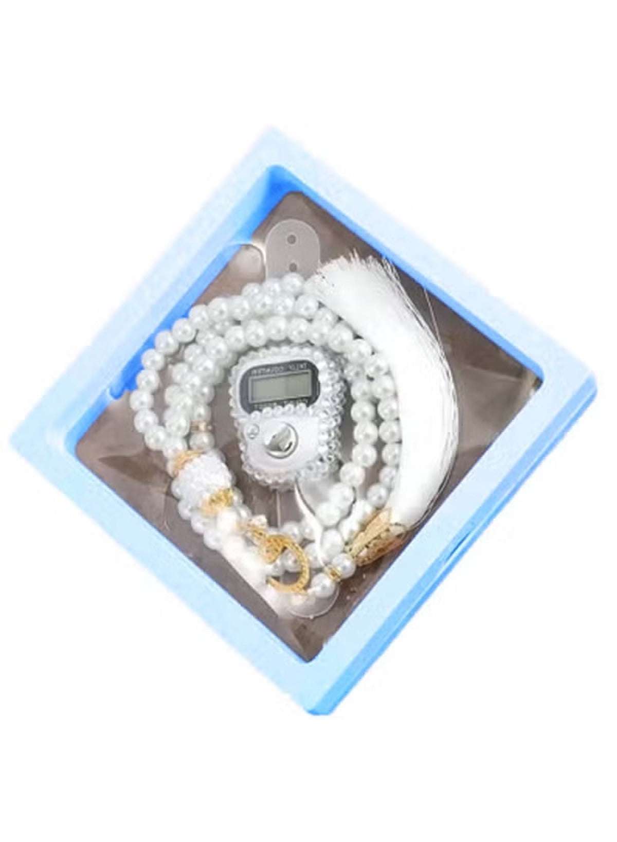 Huitich digital tasbeeh counter set with pearl beads and electronic counter in a gift box