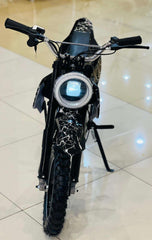 Rohan Wings black off road e scooter with knobby tires round LED headlight off-road electric scooter for adults